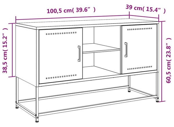 Έπιπλο Τηλεόρασης Λευκό 100,5x39x60,5 εκ. από Ατσάλι - Λευκό