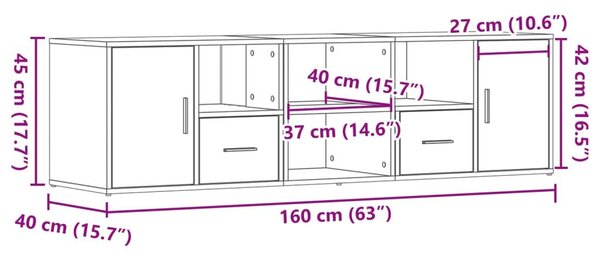 Ντουλάπι Γωνιακό Αρτισιανή Δρυς 160x40x45 εκ. από Επεξ. Ξύλο - Καφέ