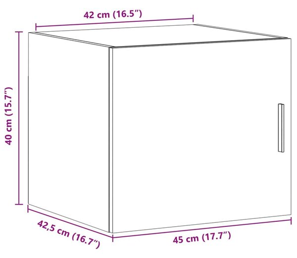 Ντουλάπι Τοίχου Γκρι Σκυρ. 45x42,5x40 εκ. Επεξεργασμένο Ξύλο