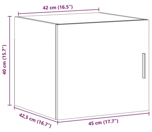 Ντουλάπι Τοίχου Sonoma Δρυς 45x42,5x40 εκ. Επεξεργασμένο Ξύλο