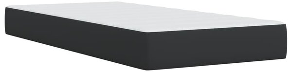 Κρεβάτι Boxspring με Στρώμα Μαύρο 100x200εκ.από Συνθετικό Δέρμα - Μαύρο