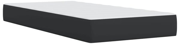 Κρεβάτι Boxspring με Στρώμα Μαύρο 90x200εκ. από Συνθετικό Δέρμα - Μαύρο