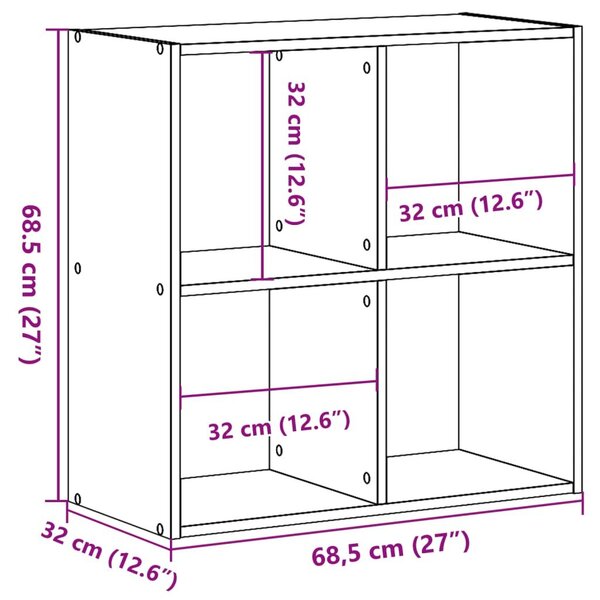 Βιβλιοθήκη Sonoma Δρυς 68,5x32x68,5 εκ. από Επεξεργ. Ξύλο - Καφέ