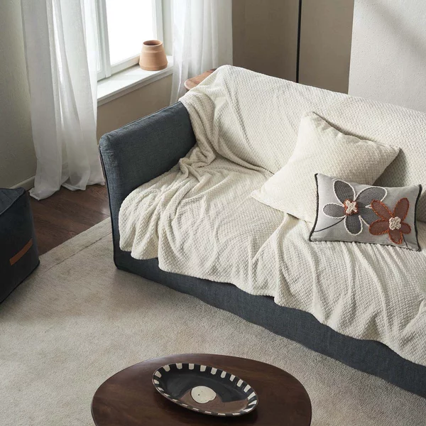 Ριχτάρι Καναπέ Διθέσιου Fleece (180x250) Gofis Home Cinnabar Ecru 115/05