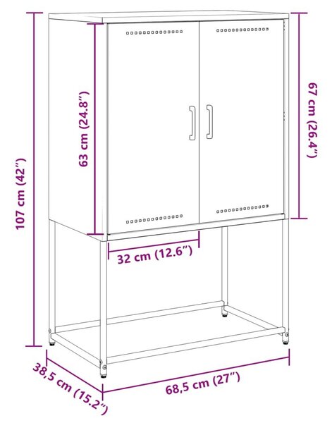 Έπιπλο Τηλεόρασης Λευκό 100,5x39x60,5 εκ. από Ατσάλι - Λευκό