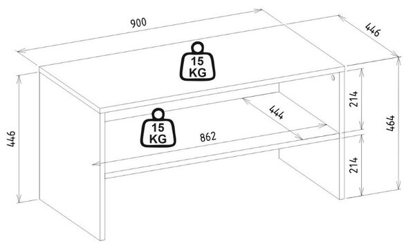 Τραπεζάκι σαλονιού Eleva Megapap χρώμα sapphire oak 90x44,6x46,4εκ