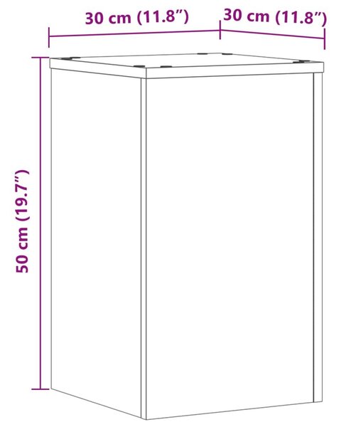 Βάσεις Φυτών 2 Τεμ. Γκρι Sonoma 30x30x50 εκ. Επεξεργασμένο Ξύλο - Γκρι