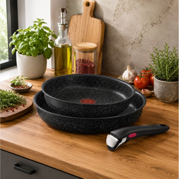 Σετ Τηγάνια Tefal Ingenio Intens Ceram με αποσπώμενη λαβη, αντικολλητική επίστρωση και διαμέτρους 24cm και 28cm - 2 Τεμάχια