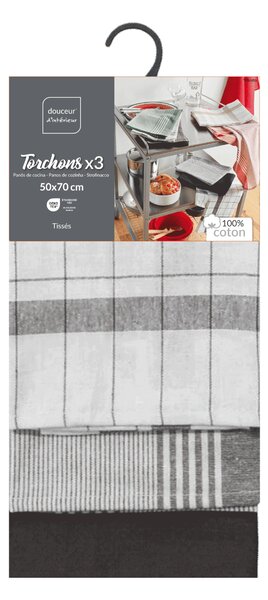 Ποτηρόπανα (Σετ 3τμχ) L-C Vibrato Charcoal Grey 1731297