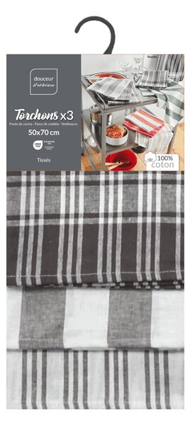 Ποτηρόπανα (Σετ 3τμχ) L-C Bayado Charcoal Grey 1731294