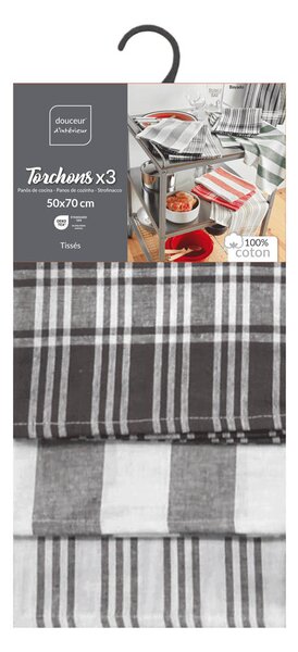 Ποτηρόπανα (Σετ 3τμχ) L-C Bayado Charcoal Grey 1731294
