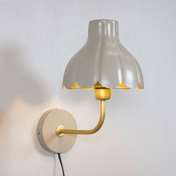 PR Home Φωτιστικό τοίχου Wells, μπεζ/χρυσό, 21 cm, μέταλλο, Μπεζ, Σαλόνι / τραπεζαρία, Μέταλλο