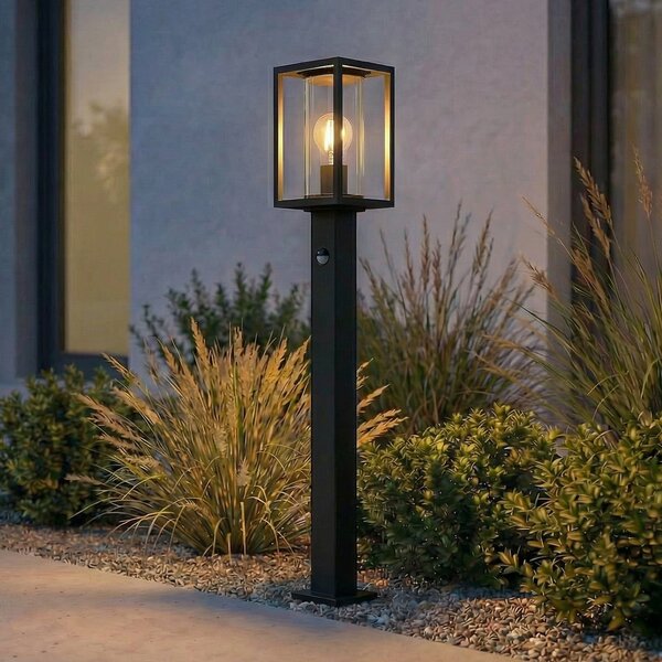 Lucande Φωτισμός Ferda, 100 cm, αισθητήρας, ανθρακί, IP44, Μαύρο, Αλουμίνιο, σύγχρονο