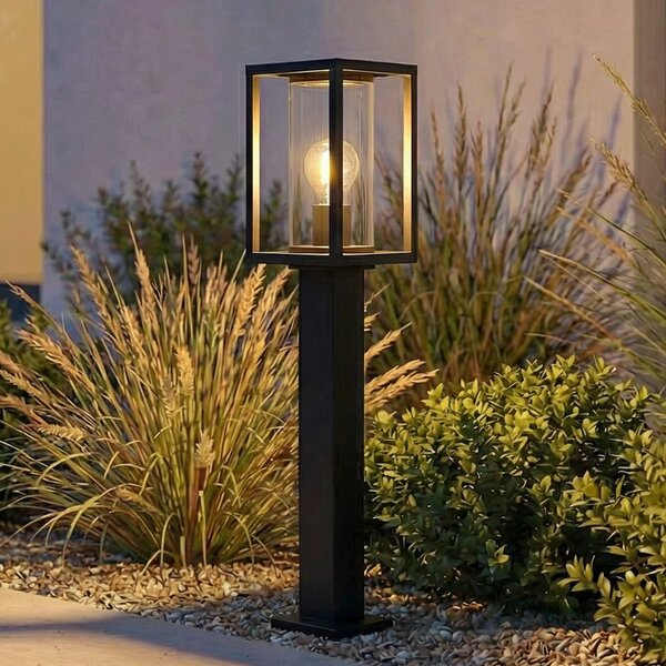 Lucande Φωτιστικό μονοπατιών Ferda, 60 cm, ανθρακί, IP44, ρυθμιζόμενος, Μαύρο, Αλουμίνιο, σύγχρονο