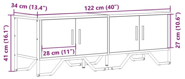 Έπιπλο Τηλεόρασης Καπνιστή Δρυς 122x34x41εκ. Επεξεργασμένο Ξύλο - Καφέ