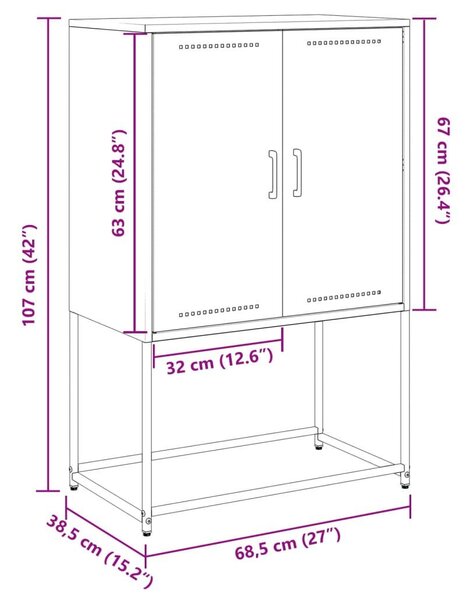 Έπιπλο Τηλεόρασης Μαύρο 68,5x39x60,5 εκ. Ατσάλινο - Μαύρο