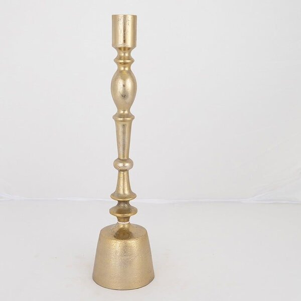 Κηροπήγιο Μεταλλικό 752-24070 5x5x40cm Gold Estheti Home