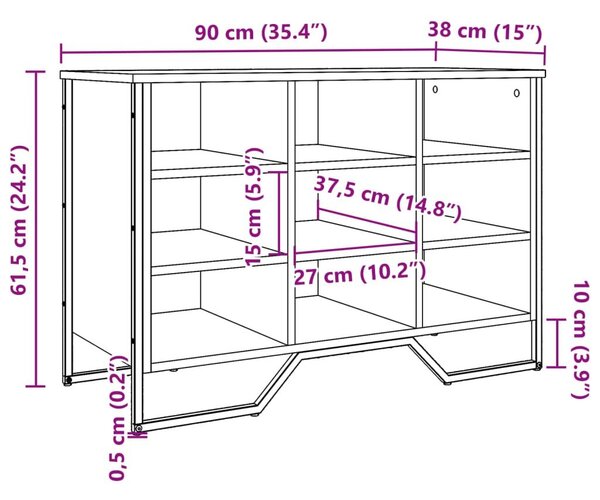 Παπουτσοθήκη Γκρι Sonoma 90x38x61,5 εκ. από Επεξεργασμένο Ξύλο - Γκρι sonoma