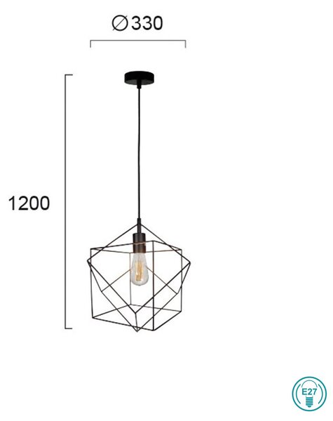 Φωτιστικό Κρεμαστό Viokef Quadro 4193400