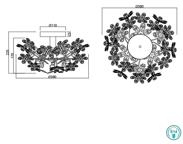 Φωτιστικό Οροφής RL Lighting Flower R20012017