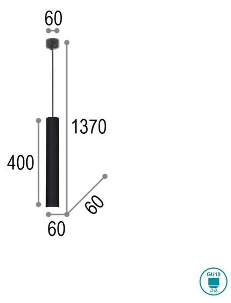 Φωτιστικό Κρεμαστό Ideal Lux Look SP1 Small 104928 Μαύρο