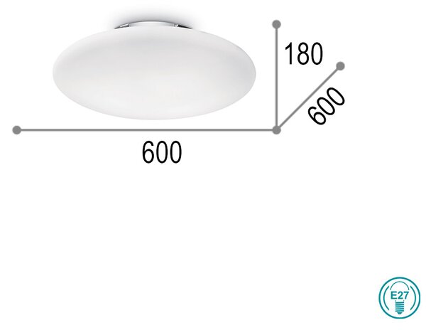 Φωτιστικό Οροφής Ideal Lux Smarties Bianco 032023 D60