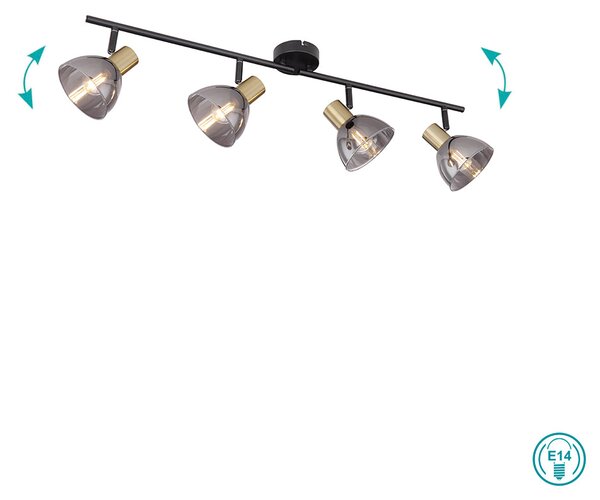Φωτιστικό Οροφής Globo Lighting Jay 54305-4 Μαύρο