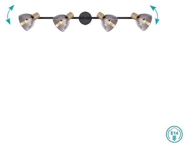 Φωτιστικό Οροφής Globo Lighting Jay 54305-4 Μαύρο