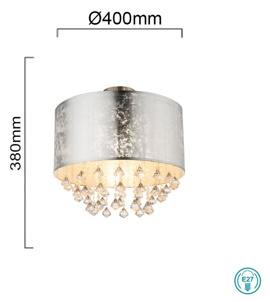 Φωτιστικό Οροφής Globo Lighting Amy 15188D3 Ασημί