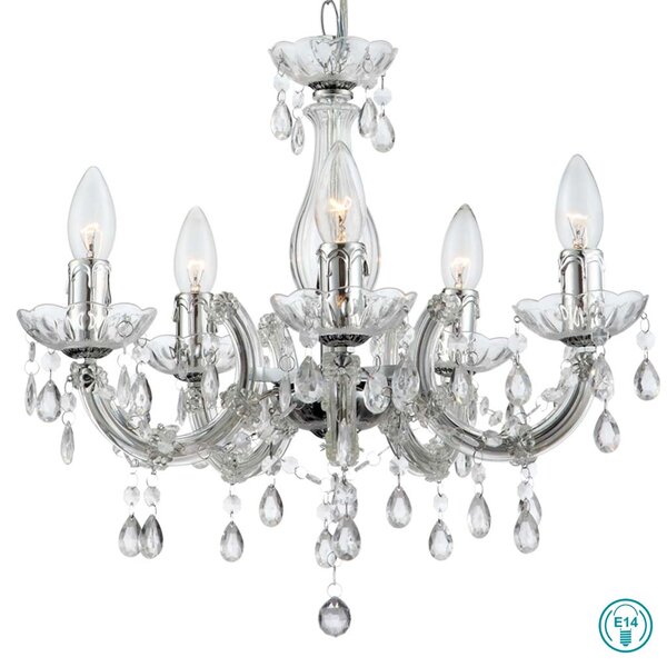 Πολυέλαιος Ακρυλικός Globo Lighting Cuimbra II 63116-5 Διάφανος