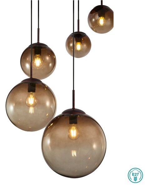 Κρεμαστό Φωτιστικό Globo Lighting Varus 15865-5 Καφέ