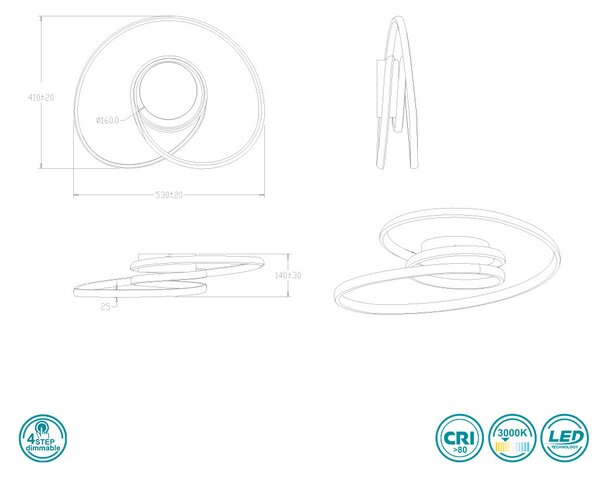 Φωτιστικό Οροφής RL Lighting Sansa R62751132 Μαύρο Ματ (3000K)