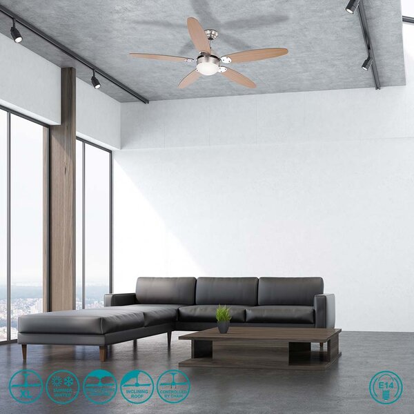 Ανεμιστήρας Οροφής Globo Lighting Azura 0308 Χρώμιο με Φως