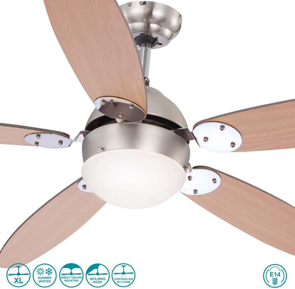 Ανεμιστήρας Οροφής Globo Lighting Azura 0308 Χρώμιο με Φως