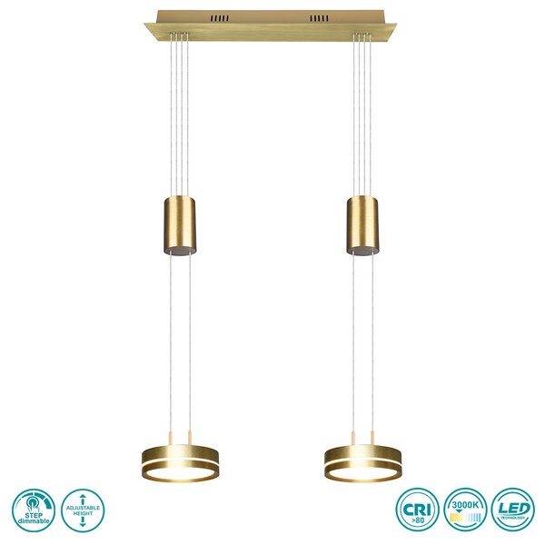 Φωτιστικό Κρεμαστό Trio Lighting Franklin 326510208 Χρυσό Ματ