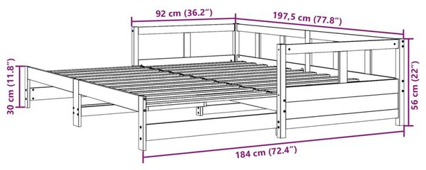 Καναπές Κρεβάτι Χωρίς Στρώμα Καφέ 90x190 εκ. Μασίφ Ξύλο Πεύκου - Καφέ