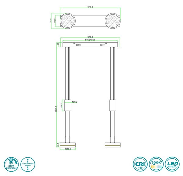 Φωτιστικό Κρεμαστό Trio Lighting Franklin 326510208 Χρυσό Ματ