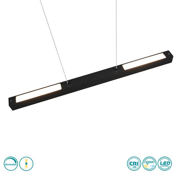 Κρεμαστό Ράγας DUOline Trio Lighting Paros 73043132 Μαύρο Ματ