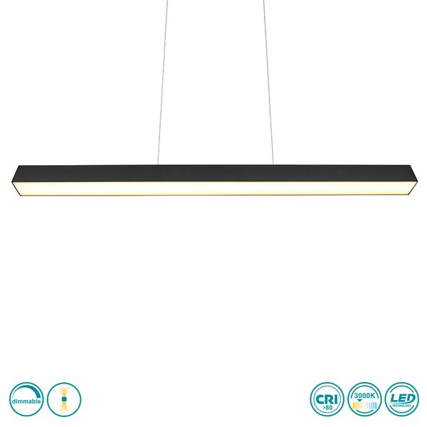 Κρεμαστό Ράγας DUOline Trio Lighting Paros 73043132 Μαύρο Ματ