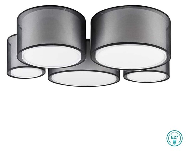 Φωτιστικό Οροφής Trio Lighting Burton 611400532 Μαύρο - Λευκό