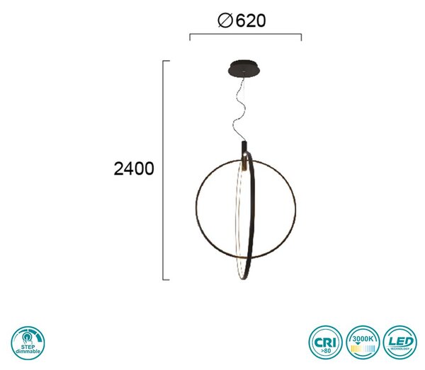 Φωτιστικό Κρεμαστό Viokef Step 4280500 Μαύρο