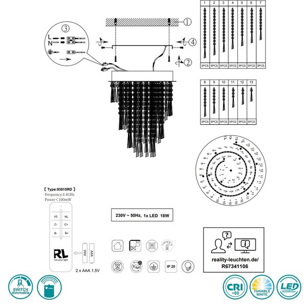 Φωτιστικό Οροφής RL Lighting Pomp R67341106 D30 Χρώμιο