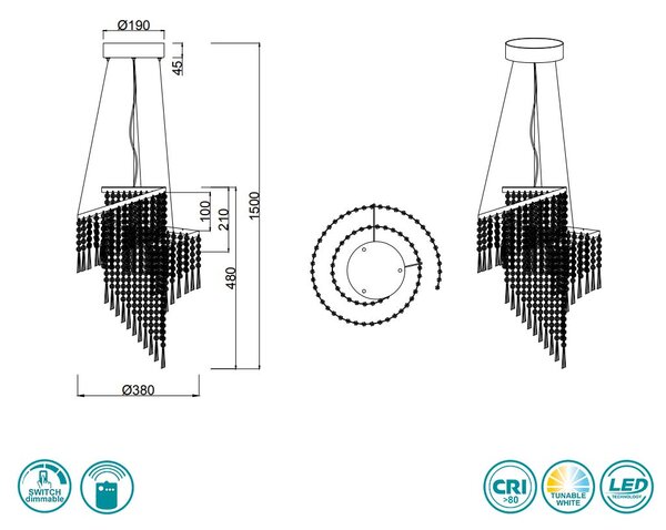 Φωτιστικό Κρεμαστό RL Lighting Pomp R37341106 D38 Χρώμιο