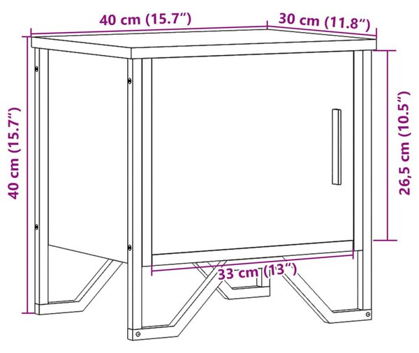 Κομοδίνα 2 τεμ. Sonoma Δρυς 40 x 30 x 40 εκ. από Μοριοσανίδα - Καφέ