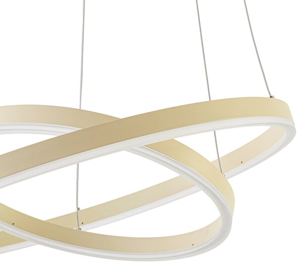 Arcchio Φωτιστικό οροφής LED Albiona, μπεζ, 2 δακτύλιοι, Ø 60 cm, ρυθμιζόμενος, Μπεζ, Κουζίνα, Μέταλλο, σύγχρονο