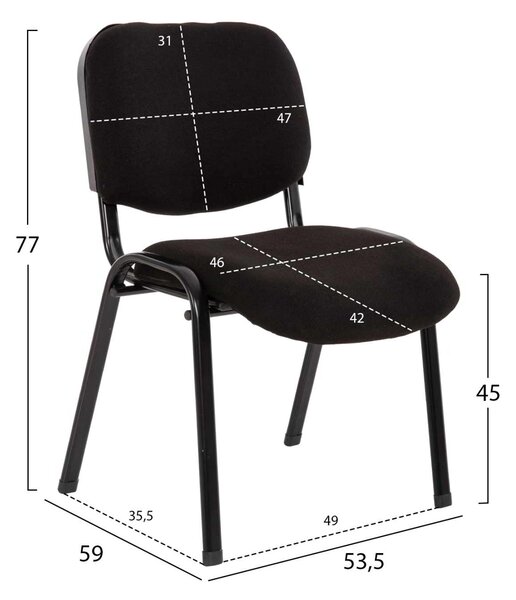 ΚΑΡΕΚΛΑ JANISHA HM1010.11 HOMEMARKT ΜΕ ΥΦΑΣΜΑ ΜΑΥΡΟ 53,5x59x77Υεκ