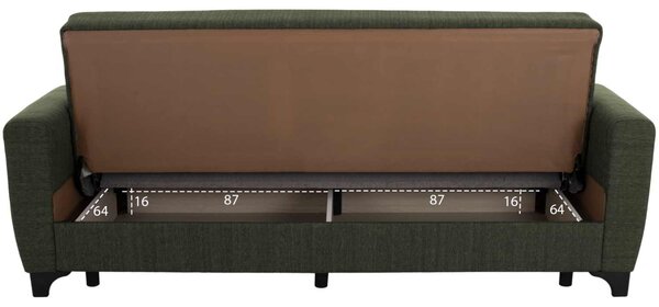 ΚΑΝΑΠΕΣ ΚΡΕΒΑΤΙ HEMA TΡΙΘΕΣΙΟΣ ΨΗΛΗ ΠΛΑΤΗ DARK OLIVE HM3242.05 215x84x88Υεκ