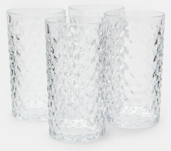 Sinsay - Σετ ποτηριών με ανάγλυφο μοτίβο 4 pack - clear
