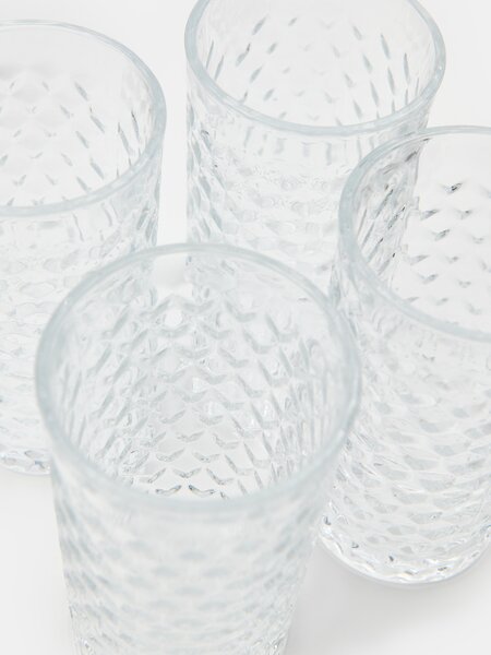 Sinsay - Σετ ποτηριών με ανάγλυφο μοτίβο 4 pack - clear