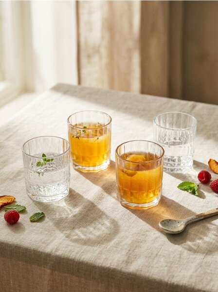 Sinsay - Σετ ποτηριών με ανάγλυφο μοτίβο 4 pack - clear